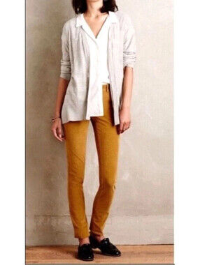 Pilcro & The Letterpress Pants Anthropologie Corduroy Serif 31 Yellow Mustard